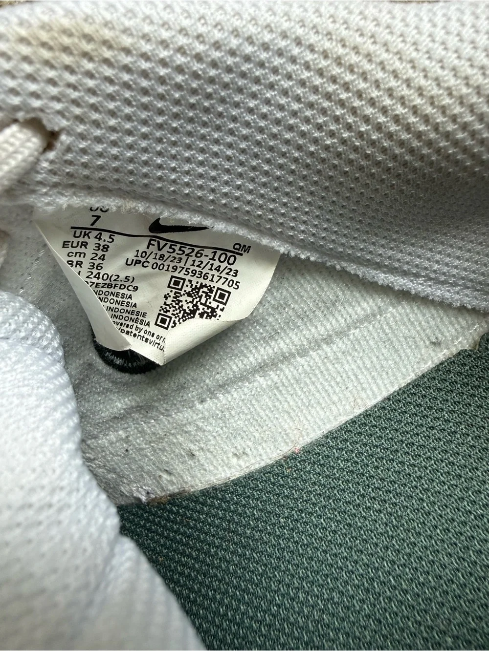platform Nike White and Gum Low-Top Sneakers with Black Swoosh